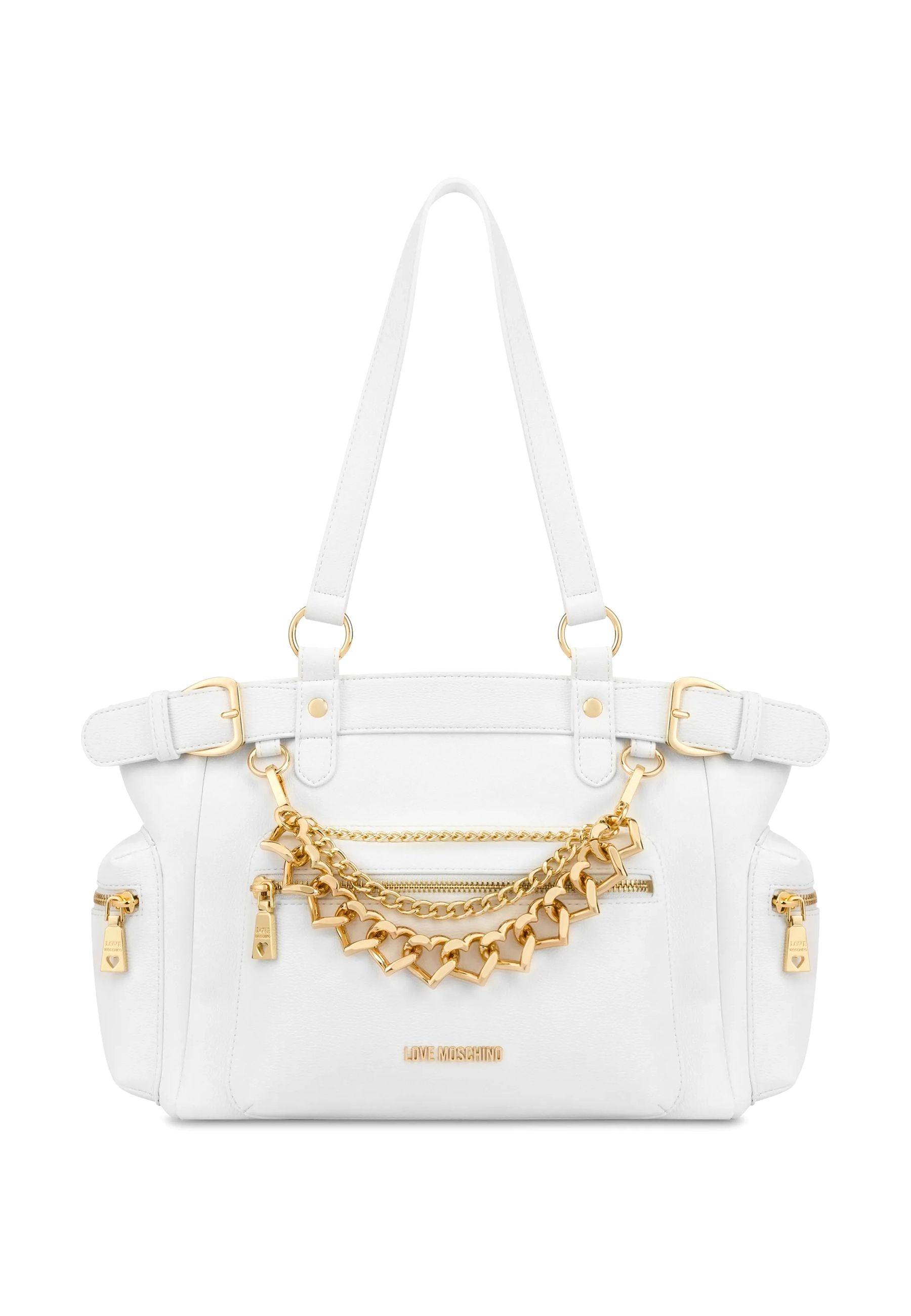 LOVE MOSCHINO Borsa Tote Catena Bianco JC4287PP0GKT0100 - Sandrini Calzature e Abbigliamento