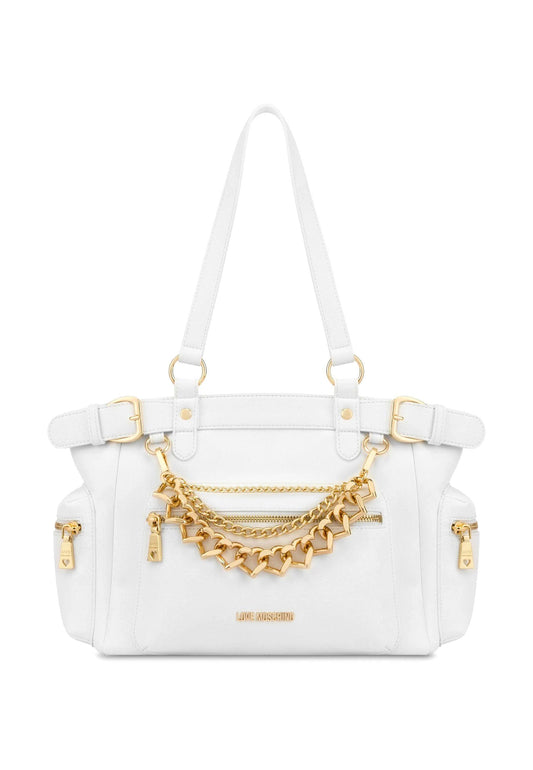 LOVE MOSCHINO Borsa Tote Catena Bianco JC4287PP0GKT0100 - Sandrini Calzature e Abbigliamento
