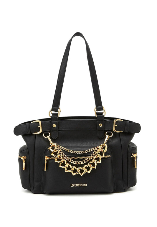 LOVE MOSCHINO Borsa Tote Catena Nero JC4287PP0GKT0000 - Sandrini Calzature e Abbigliamento