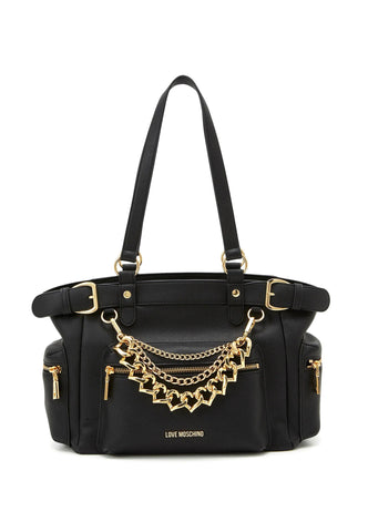 LOVE MOSCHINO Borsa Tote Catena Nero JC4287PP0GKT0000 - Sandrini Calzature e Abbigliamento