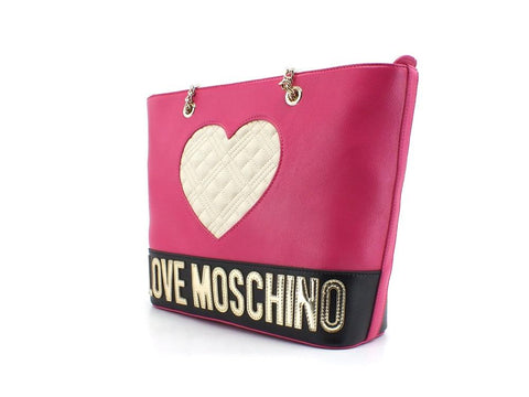 LOVE MOSCHINO Borsa Tote Cuore Quilted Fuxia Nero Avorio JC4024PP1ELD160A - Sandrini Calzature e Abbigliamento