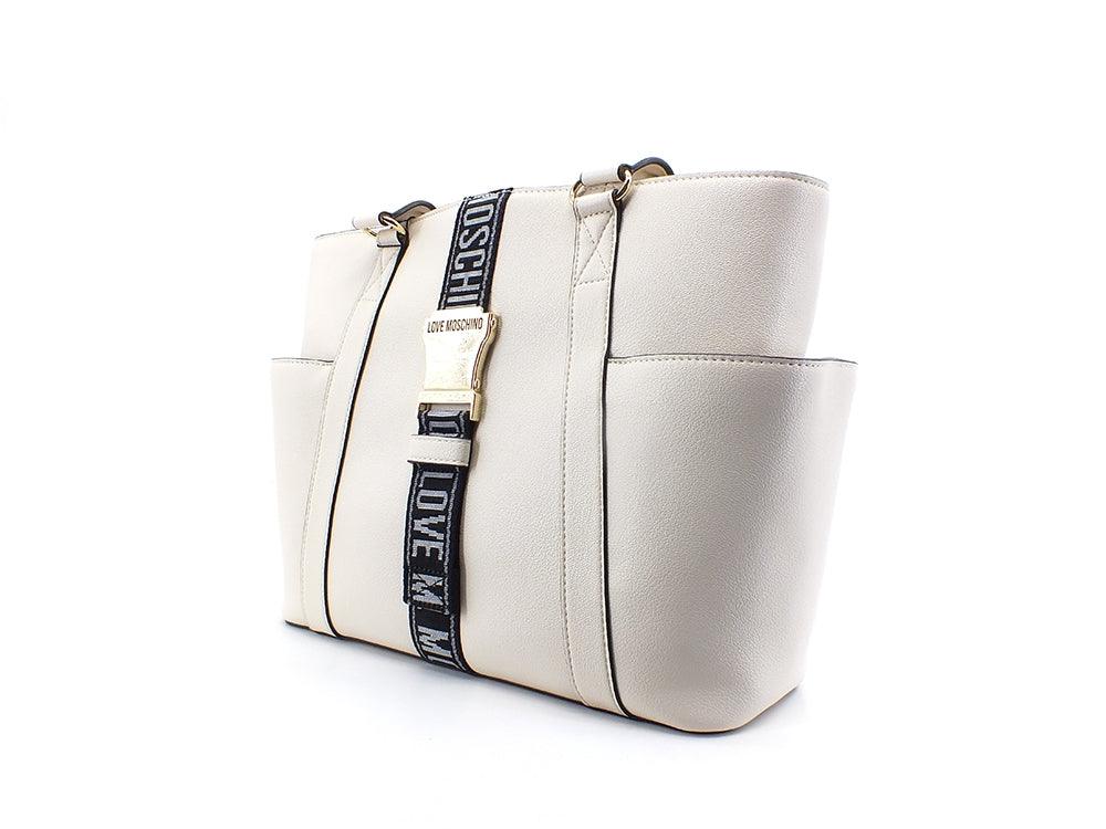 LOVE MOSCHINO Borsa Tote Fibbia Avorio JC4312PP0DKO0110 - Sandrini Calzature e Abbigliamento