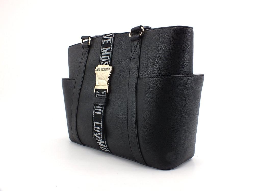 LOVE MOSCHINO Borsa Tote Fibbia Nero JC4312PP0DKO0000 - Sandrini Calzature e Abbigliamento