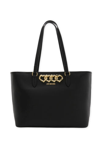 LOVE MOSCHINO Borsa Tote Heart Chain Nero JC4373PP0FKI0000 - Sandrini Calzature e Abbigliamento