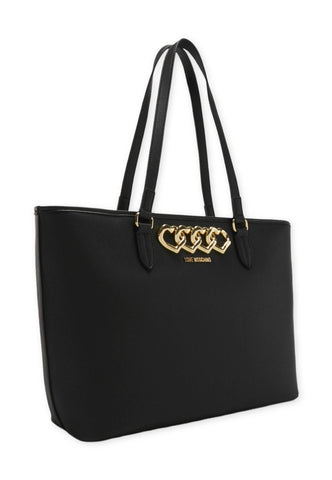LOVE MOSCHINO Borsa Tote Heart Chain Nero JC4373PP0FKI0000 - Sandrini Calzature e Abbigliamento