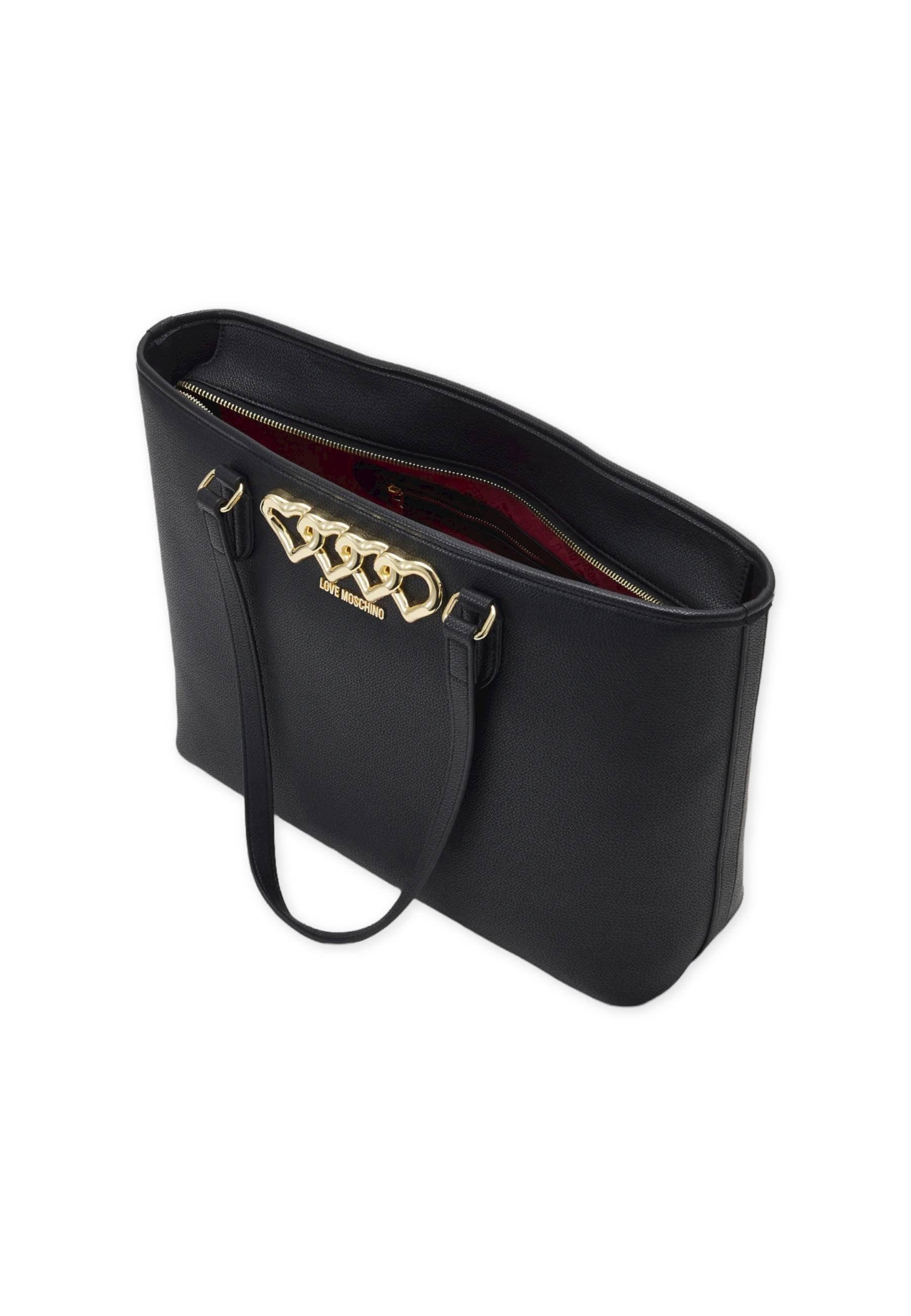 LOVE MOSCHINO Borsa Tote Heart Chain Nero JC4373PP0FKI0000 - Sandrini Calzature e Abbigliamento