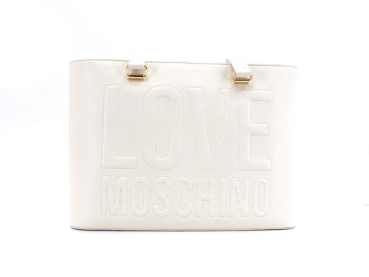 LOVE MOSCHINO Borsa Tote Logo Embossed Avorio JC4056PP1ELL0110 - Sandrini Calzature e Abbigliamento