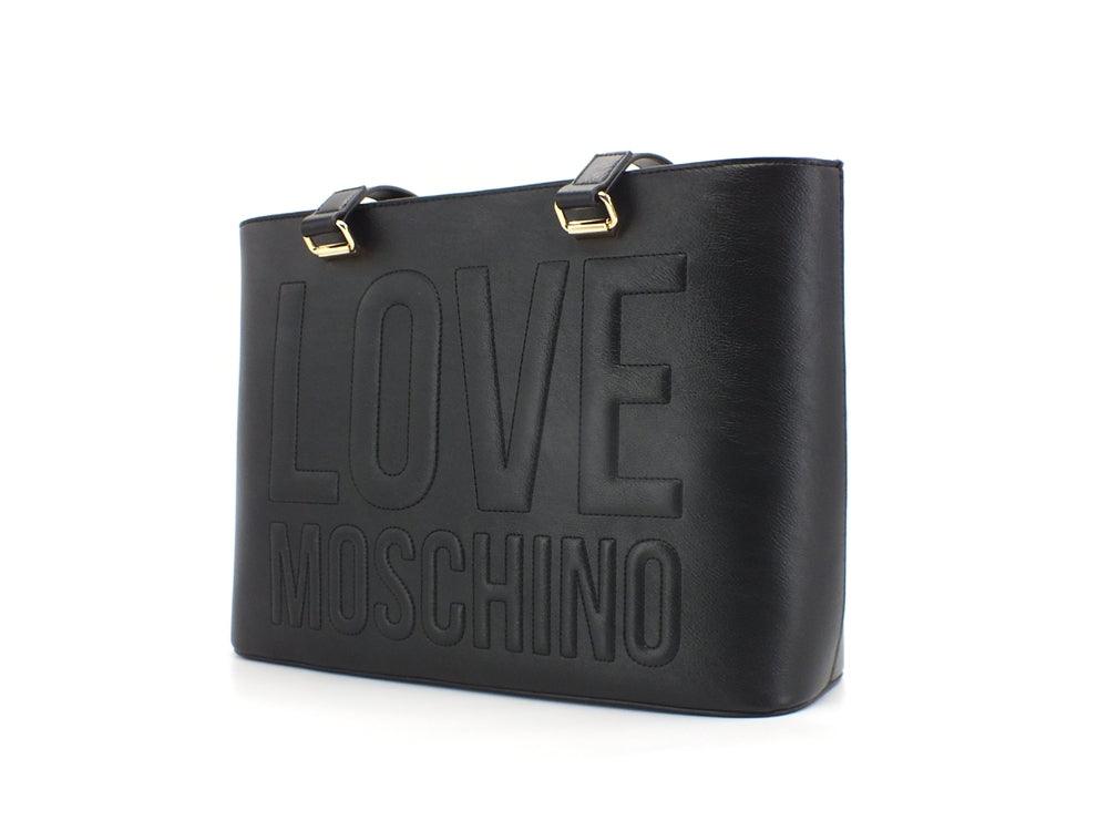 LOVE MOSCHINO Borsa Tote Logo Embossed Nero JC4056PP1ELL0000 - Sandrini Calzature e Abbigliamento