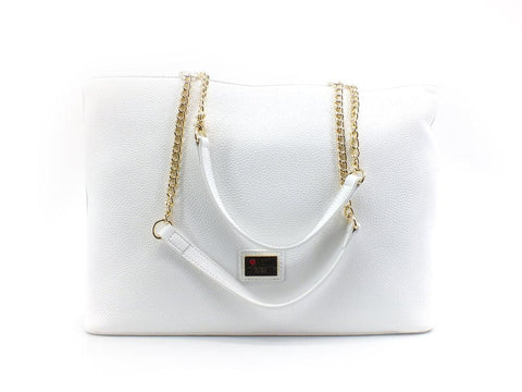 LOVE MOSCHINO Borsa Tote Logo Gold Bianco JC4382PP0EKM0100 - Sandrini Calzature e Abbigliamento