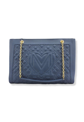 LOVE MOSCHINO Borsa Tote Logo Gold Blu Denim JC4006PP1FLA0707 - Sandrini Calzature e Abbigliamento