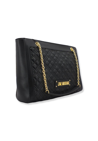 LOVE MOSCHINO Borsa Tote Logo Gold Nera JC4006PP1FLA0000 - Sandrini Calzature e Abbigliamento