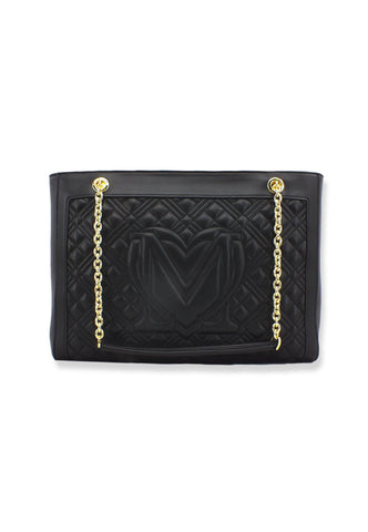 LOVE MOSCHINO Borsa Tote Logo Gold Nera JC4006PP1FLA0000 - Sandrini Calzature e Abbigliamento