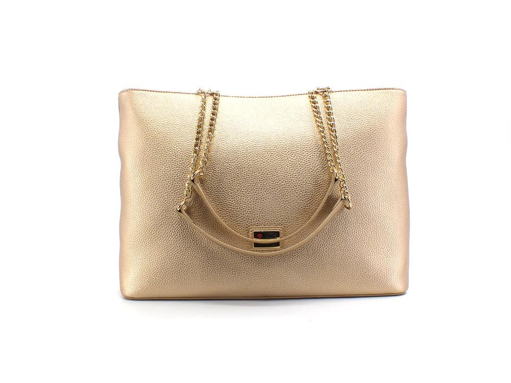 LOVE MOSCHINO Borsa Tote Logo Gold Oro JC4382PP0EKM0901 - Sandrini Calzature e Abbigliamento