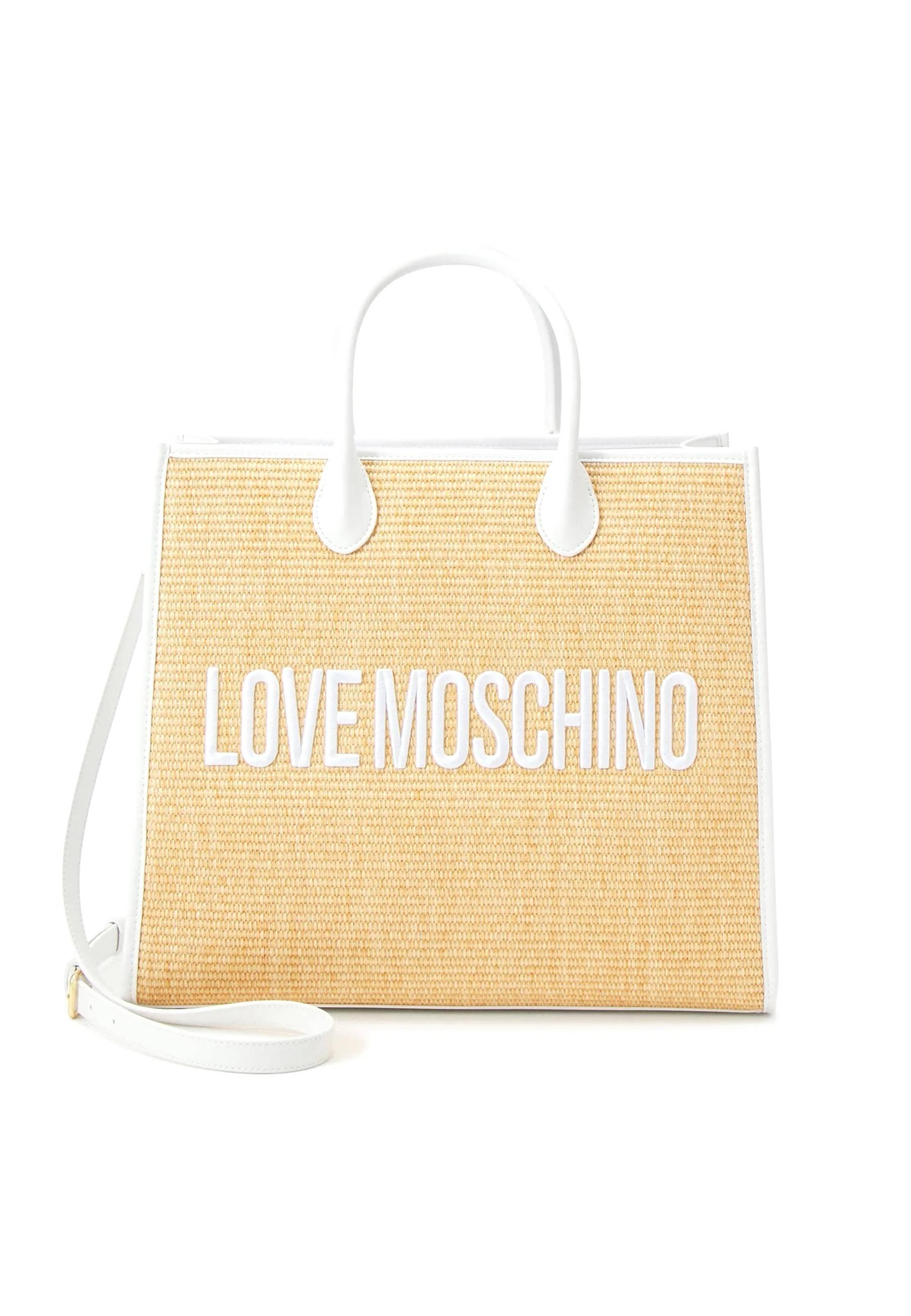 LOVE MOSCHINO Borsa Tote Naturale Bianco JC4318PP0GKN110A - Sandrini Calzature e Abbigliamento