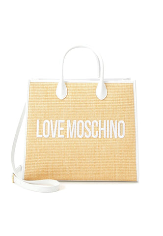 LOVE MOSCHINO Borsa Tote Naturale Bianco JC4318PP0GKN110A - Sandrini Calzature e Abbigliamento