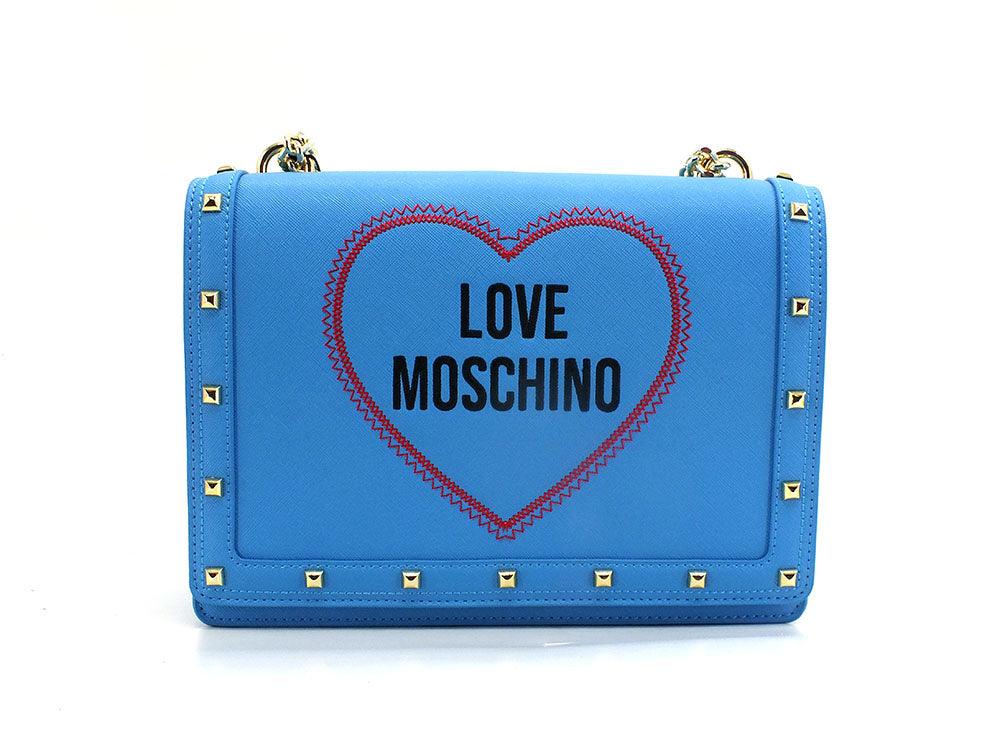 LOVE MOSCHINO Borsa Tracolla Borchie Cuore Blu Oceano JC4366PP0EKG0753 - Sandrini Calzature e Abbigliamento
