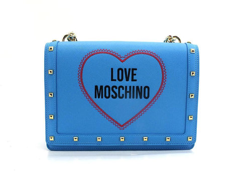 LOVE MOSCHINO Borsa Tracolla Borchie Cuore Blu Oceano JC4366PP0EKG0753 - Sandrini Calzature e Abbigliamento