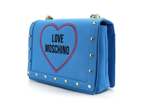 LOVE MOSCHINO Borsa Tracolla Borchie Cuore Blu Oceano JC4366PP0EKG0753 - Sandrini Calzature e Abbigliamento
