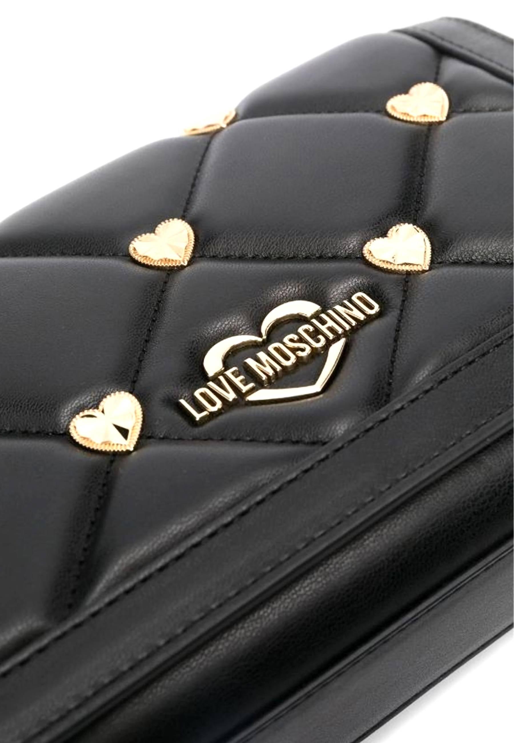 LOVE MOSCHINO Borsa Tracolla Borchie Cuori Nero JC4138PP1GLZ0000 - Sandrini Calzature e Abbigliamento