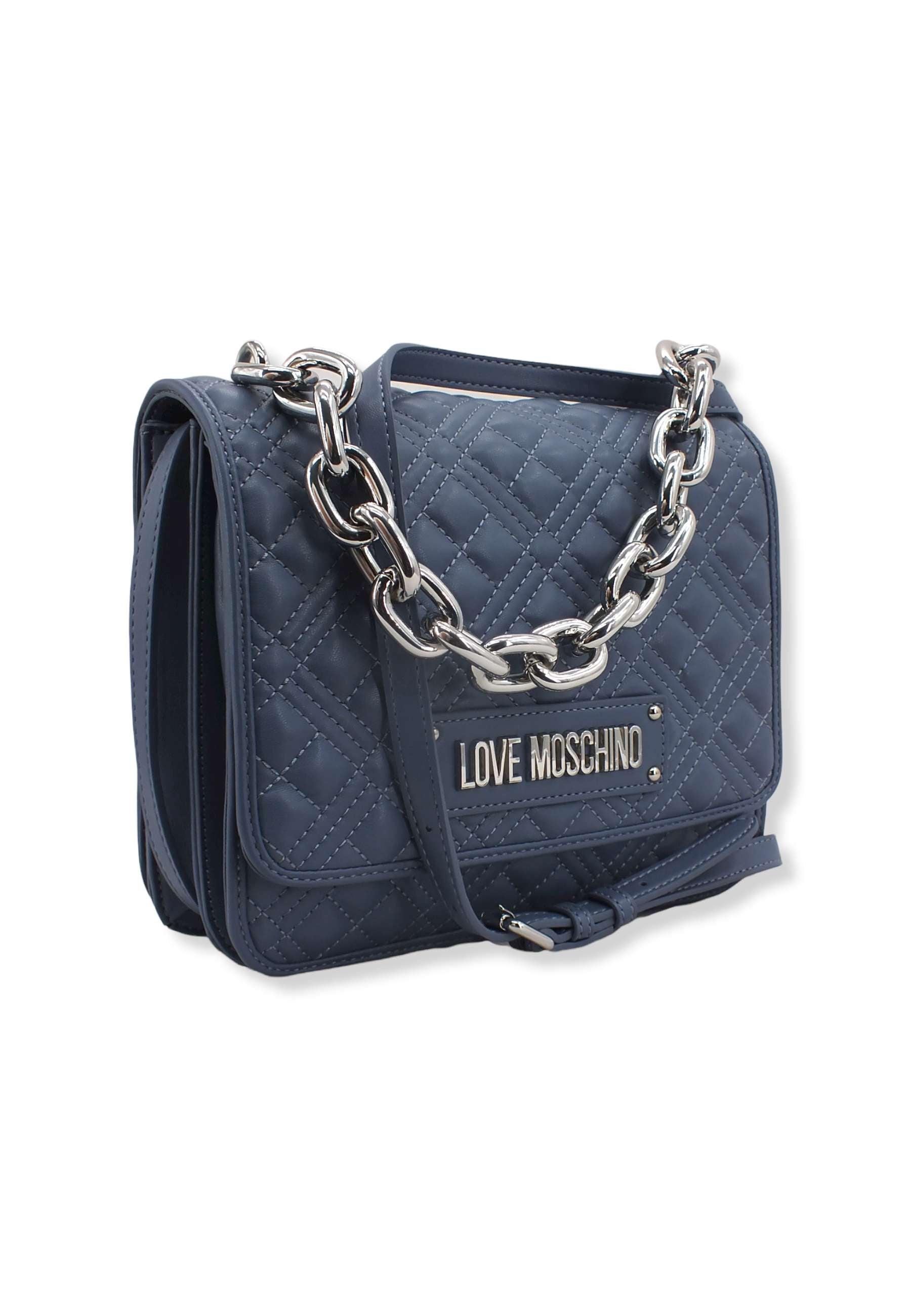 LOVE MOSCHINO Borsa Tracolla Chunky Chain Blu Denim JC4024PP1FLA0707 - Sandrini Calzature e Abbigliamento
