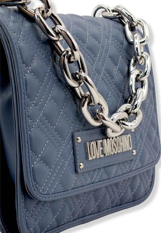 LOVE MOSCHINO Borsa Tracolla Chunky Chain Blu Denim JC4024PP1FLA0707 - Sandrini Calzature e Abbigliamento