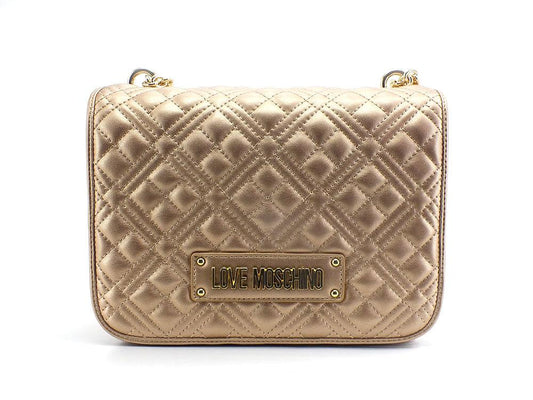 LOVE MOSCHINO Borsa Tracolla Crossbody Flap Logo Oro JC4000PP0ELA0901 - Sandrini Calzature e Abbigliamento