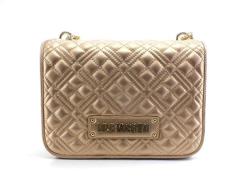 LOVE MOSCHINO Borsa Tracolla Crossbody Flap Logo Oro JC4000PP0ELA0901 - Sandrini Calzature e Abbigliamento