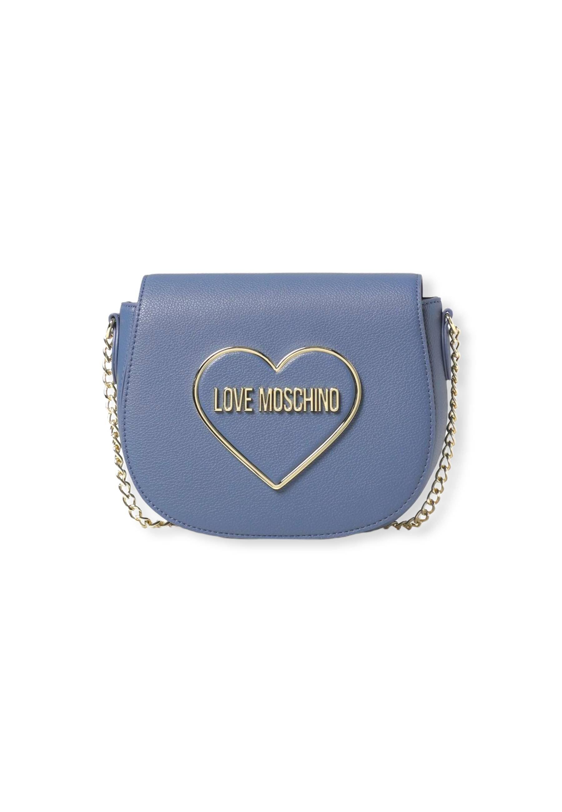 LOVE MOSCHINO Borsa Tracolla Crossbody Logo Cuore Blu DenimJC4145PP1FLR0707 - Sandrini Calzature e Abbigliamento