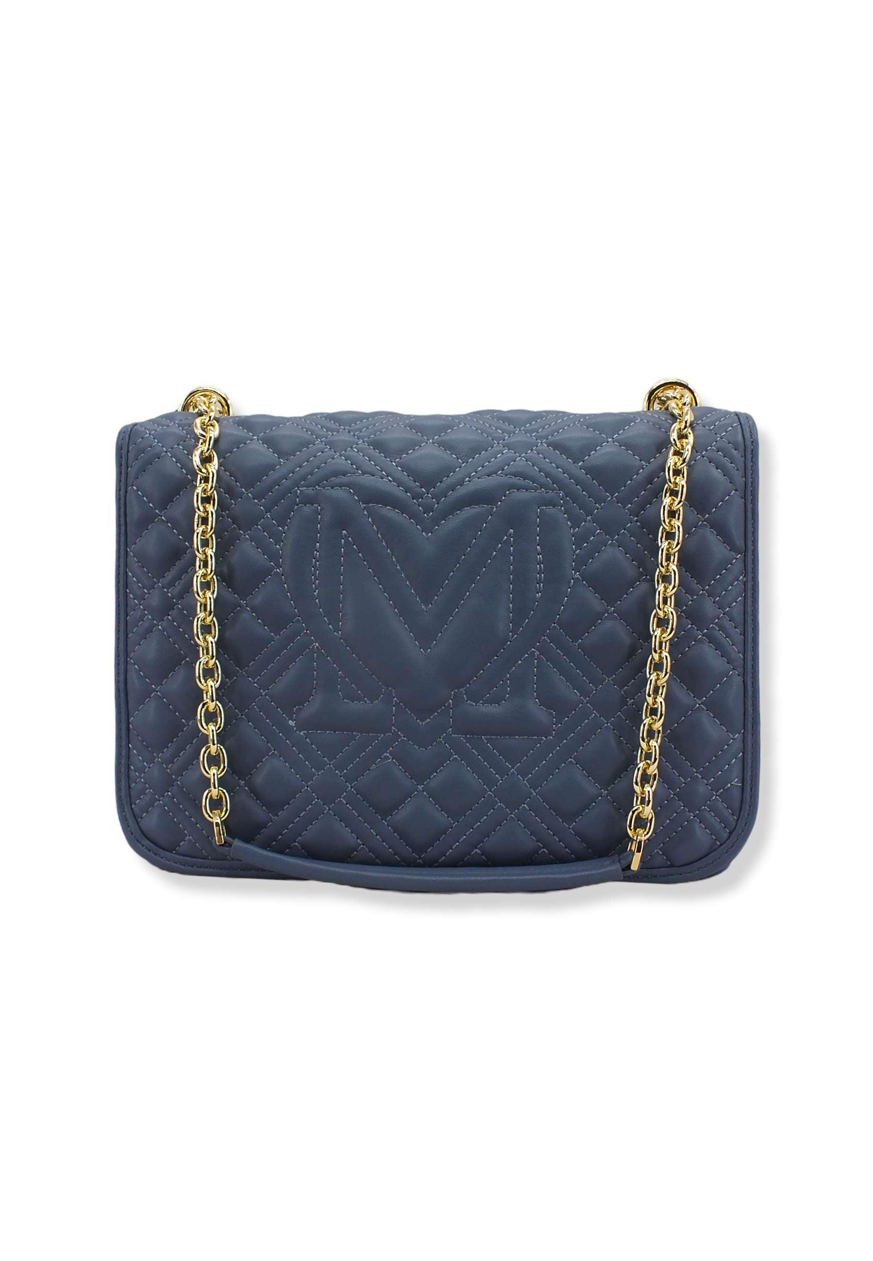 LOVE MOSCHINO Borsa Tracolla Crossbody Logo Gold Blu Denim JC4000PP1FLA0707 - Sandrini Calzature e Abbigliamento