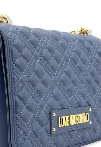LOVE MOSCHINO Borsa Tracolla Crossbody Logo Gold Blu Denim JC4000PP1FLA0707 - Sandrini Calzature e Abbigliamento