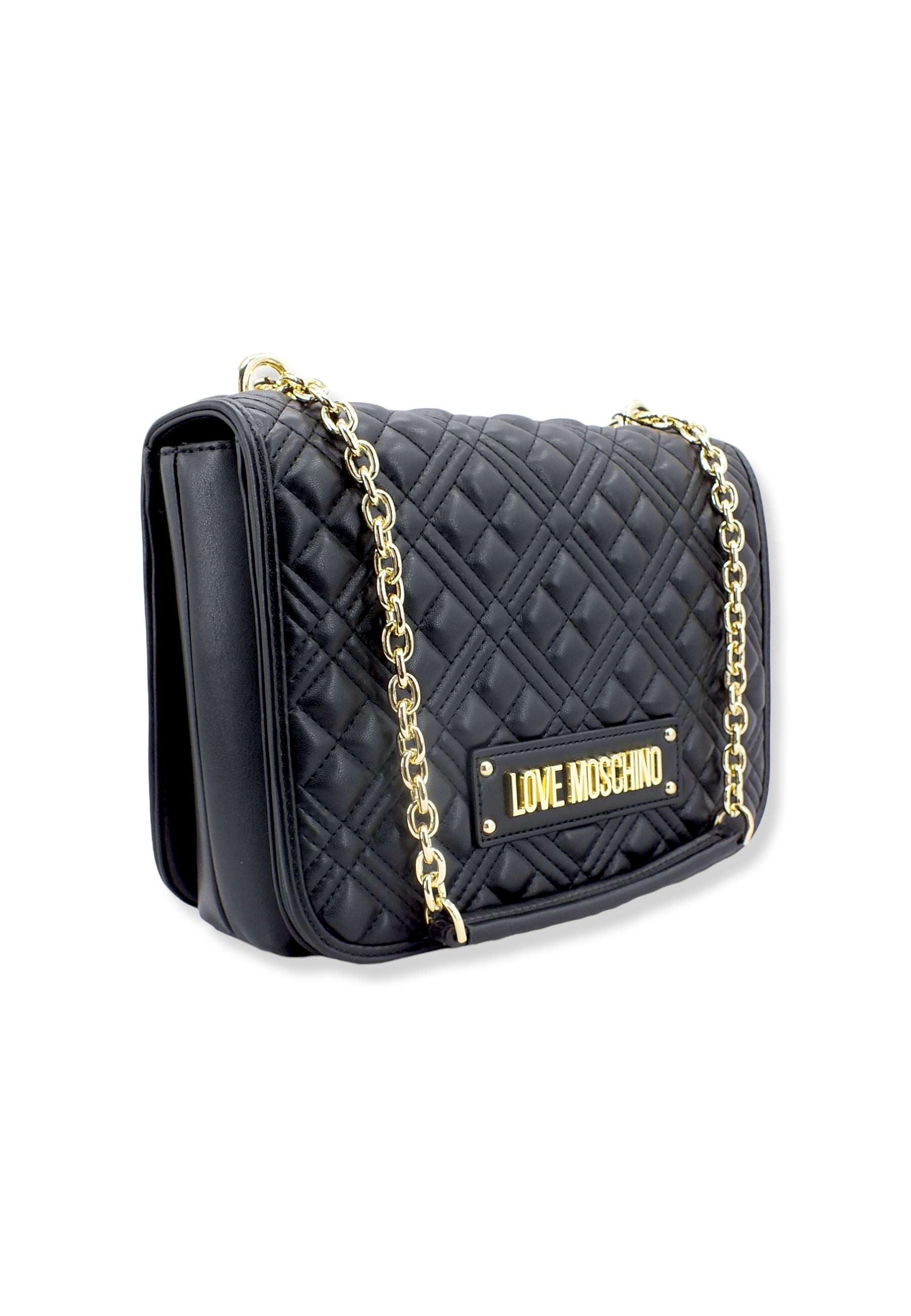 LOVE MOSCHINO Borsa Tracolla Crossbody Logo Gold Nera JC4000PP1FLA0000 - Sandrini Calzature e Abbigliamento