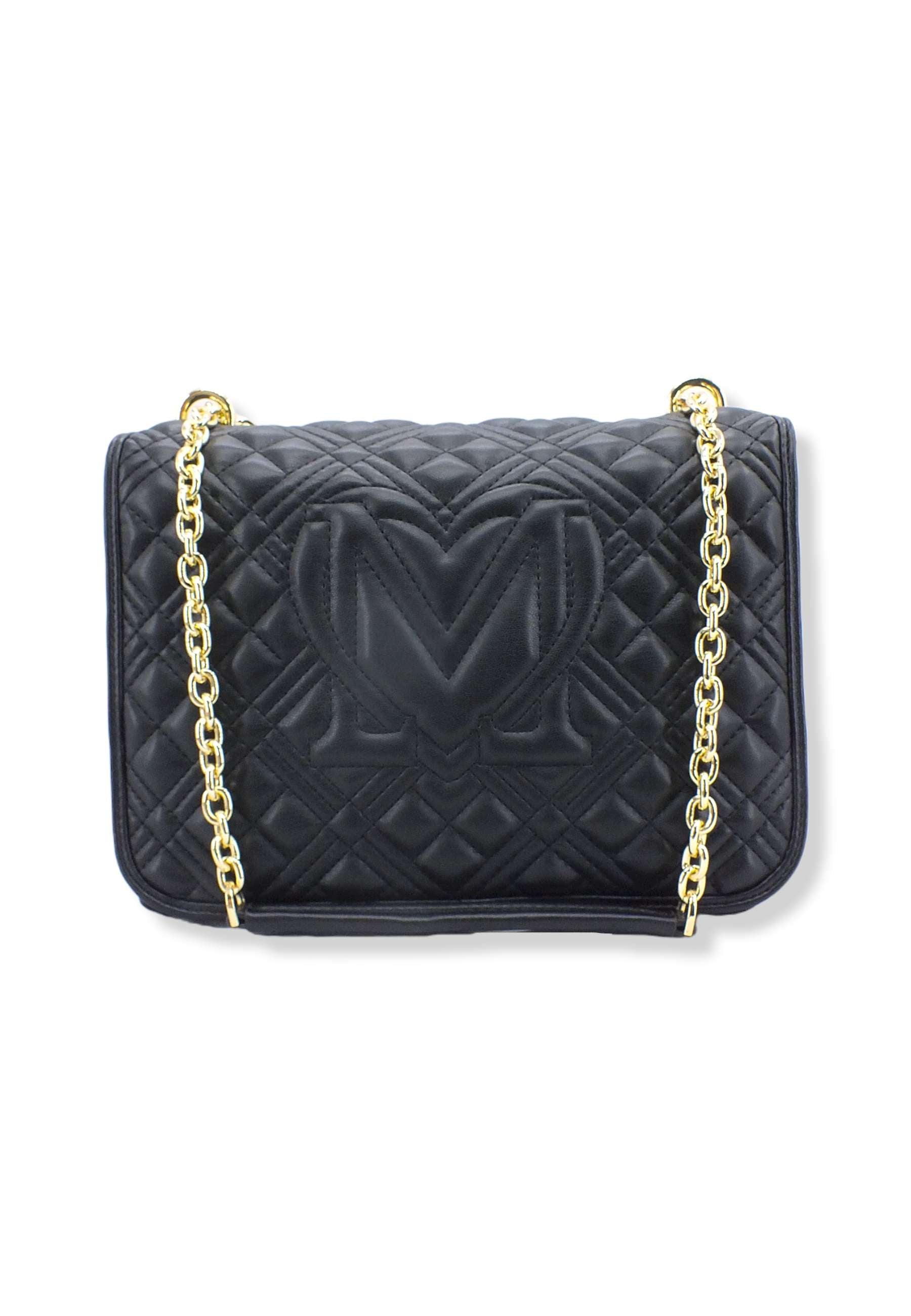 LOVE MOSCHINO Borsa Tracolla Crossbody Logo Gold Nera JC4000PP1FLA0000 - Sandrini Calzature e Abbigliamento