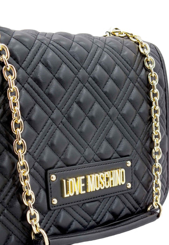 LOVE MOSCHINO Borsa Tracolla Crossbody Logo Gold Nera JC4000PP1FLA0000 - Sandrini Calzature e Abbigliamento