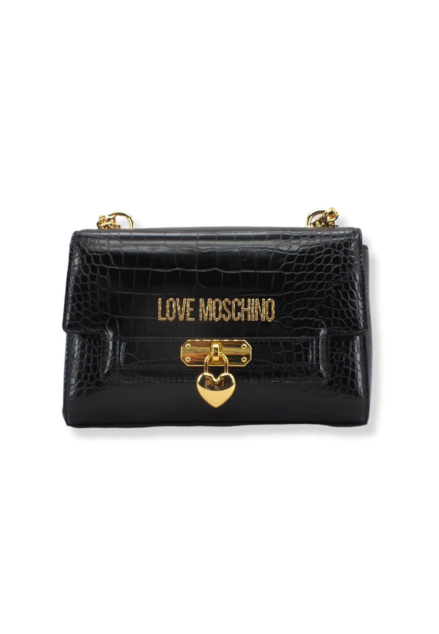 LOVE MOSCHINO Borsa Tracolla Crossbody Stampa Coccodrillo Nera JC4070PP1FLF0000 - Sandrini Calzature e Abbigliamento