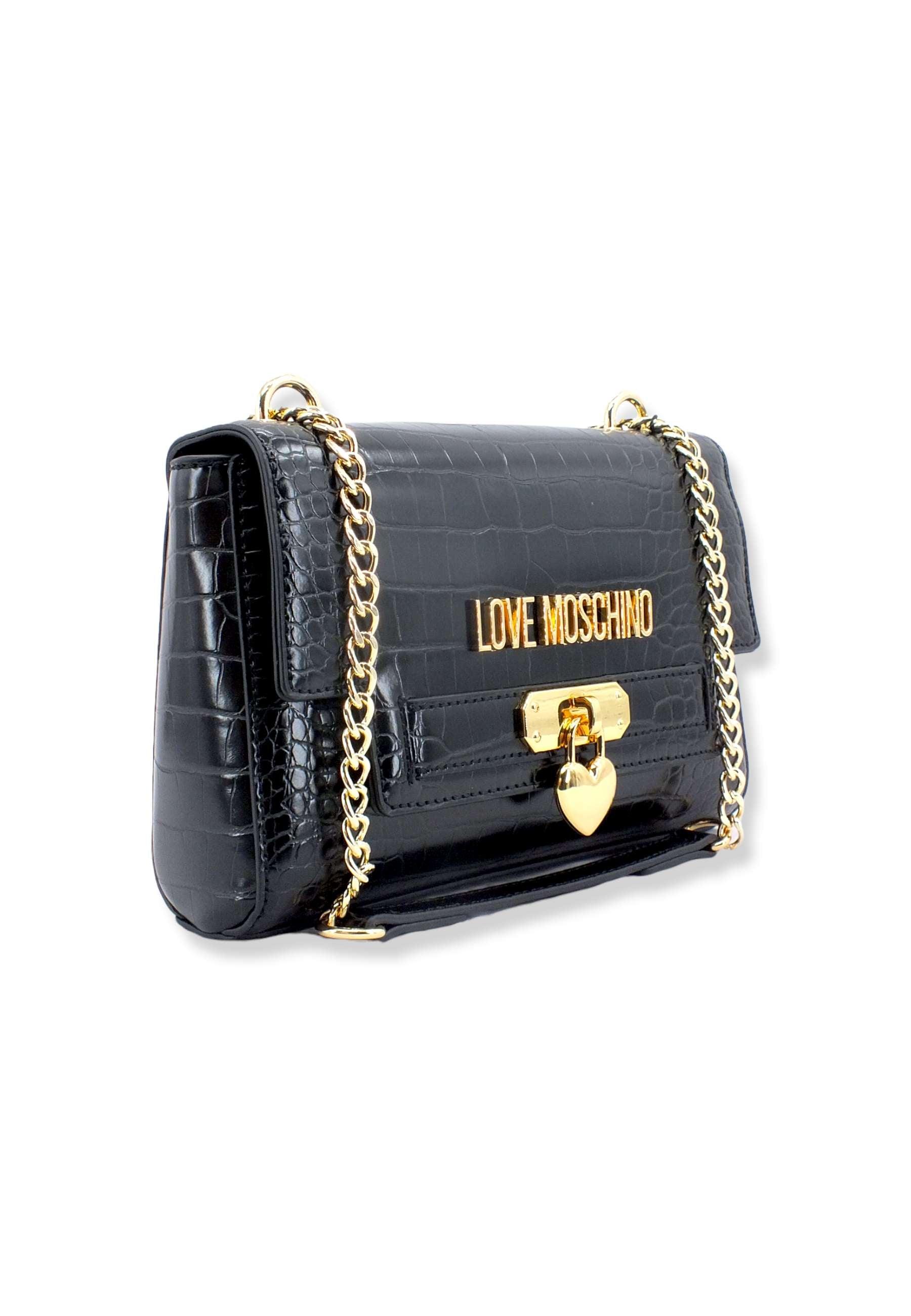 LOVE MOSCHINO Borsa Tracolla Crossbody Stampa Coccodrillo Nera JC4070PP1FLF0000 - Sandrini Calzature e Abbigliamento