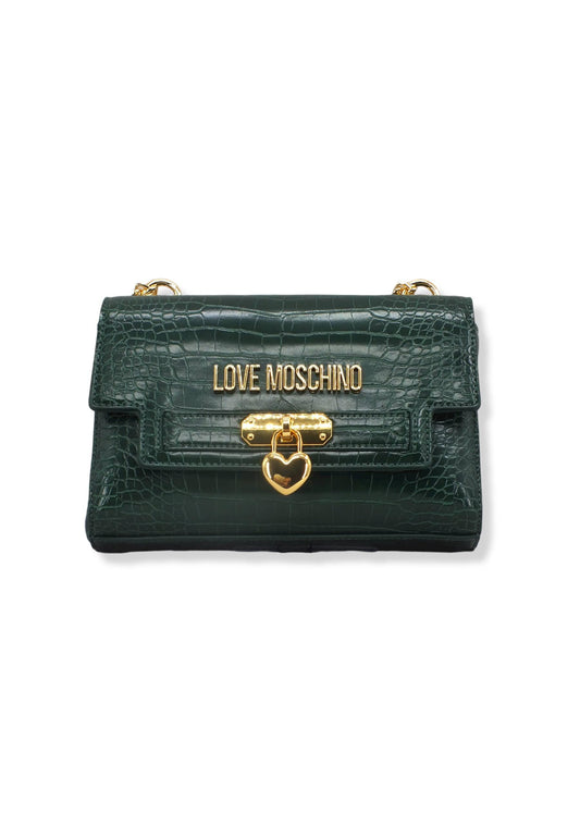 LOVE MOSCHINO Borsa Tracolla Crossbody Stampa Coccodrillo Verde Bottiglia JC4070PP1FLF0858 - Sandrini Calzature e Abbigliamento