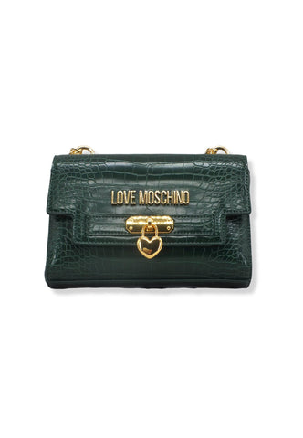 LOVE MOSCHINO Borsa Tracolla Crossbody Stampa Coccodrillo Verde Bottiglia JC4070PP1FLF0858 - Sandrini Calzature e Abbigliamento