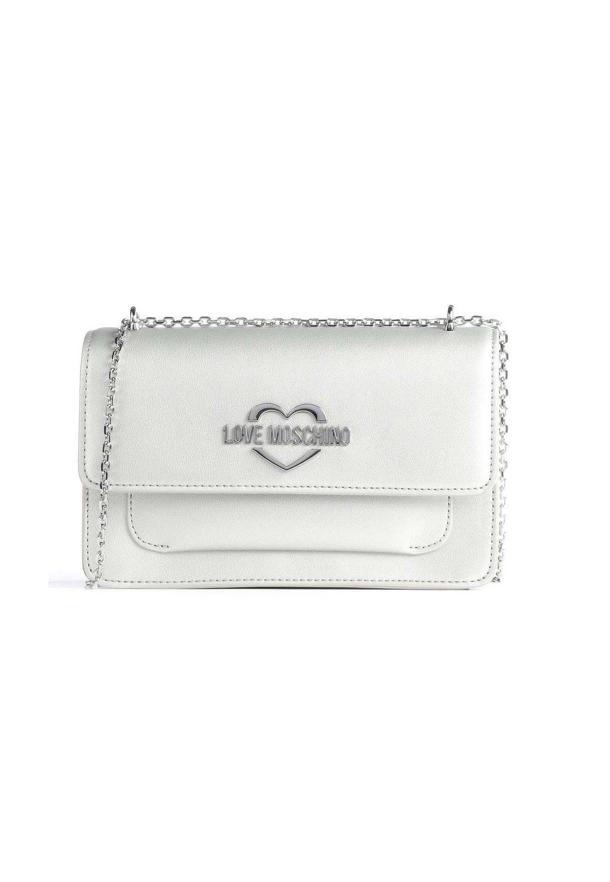 LOVE MOSCHINO Borsa Tracolla Donna Lamè Argento JC4096PP1FLM0902 - Sandrini Calzature e Abbigliamento