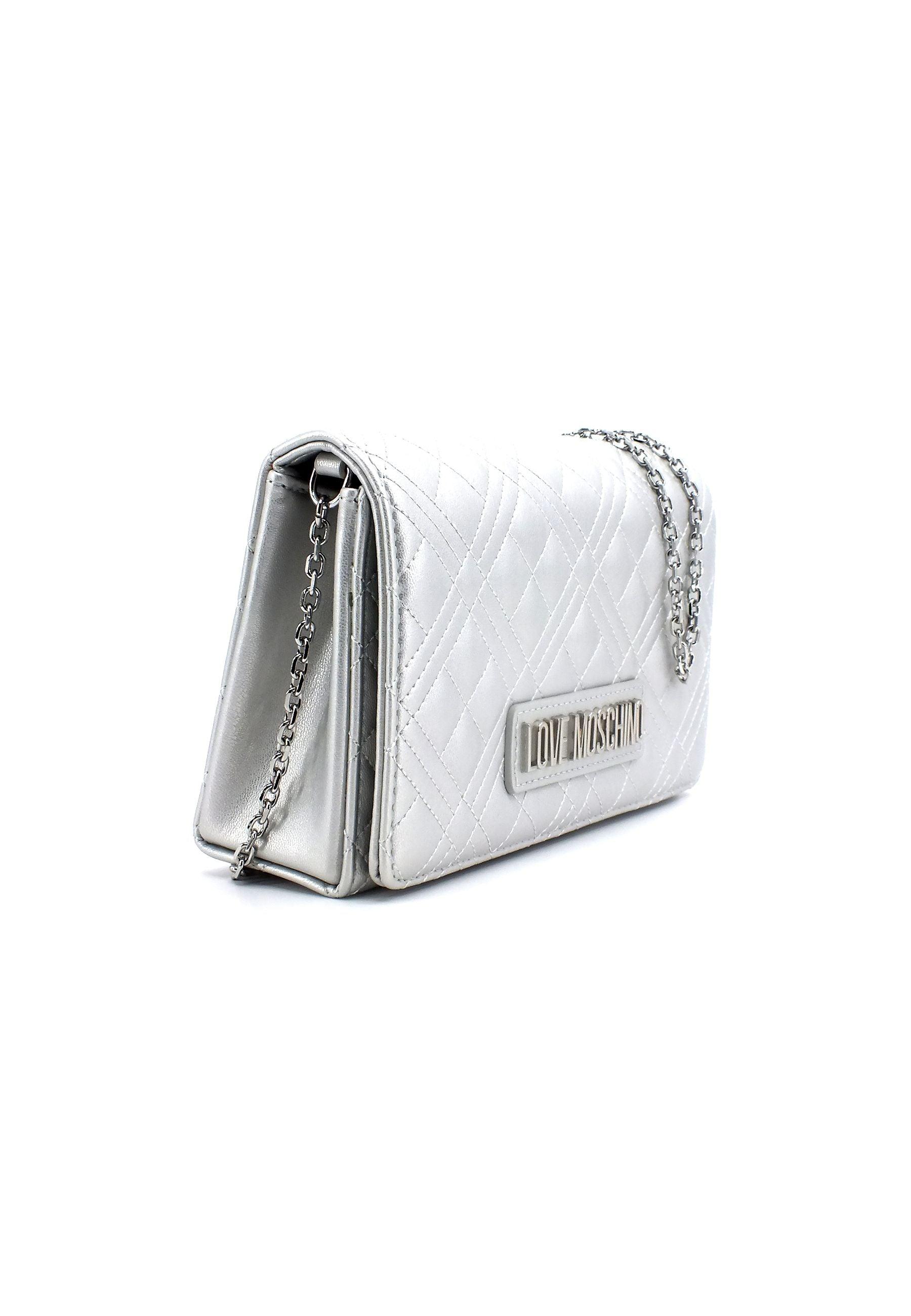 LOVE MOSCHINO Borsa Tracolla Flap Argento JC4079PP1GLA902 - Sandrini Calzature e Abbigliamento