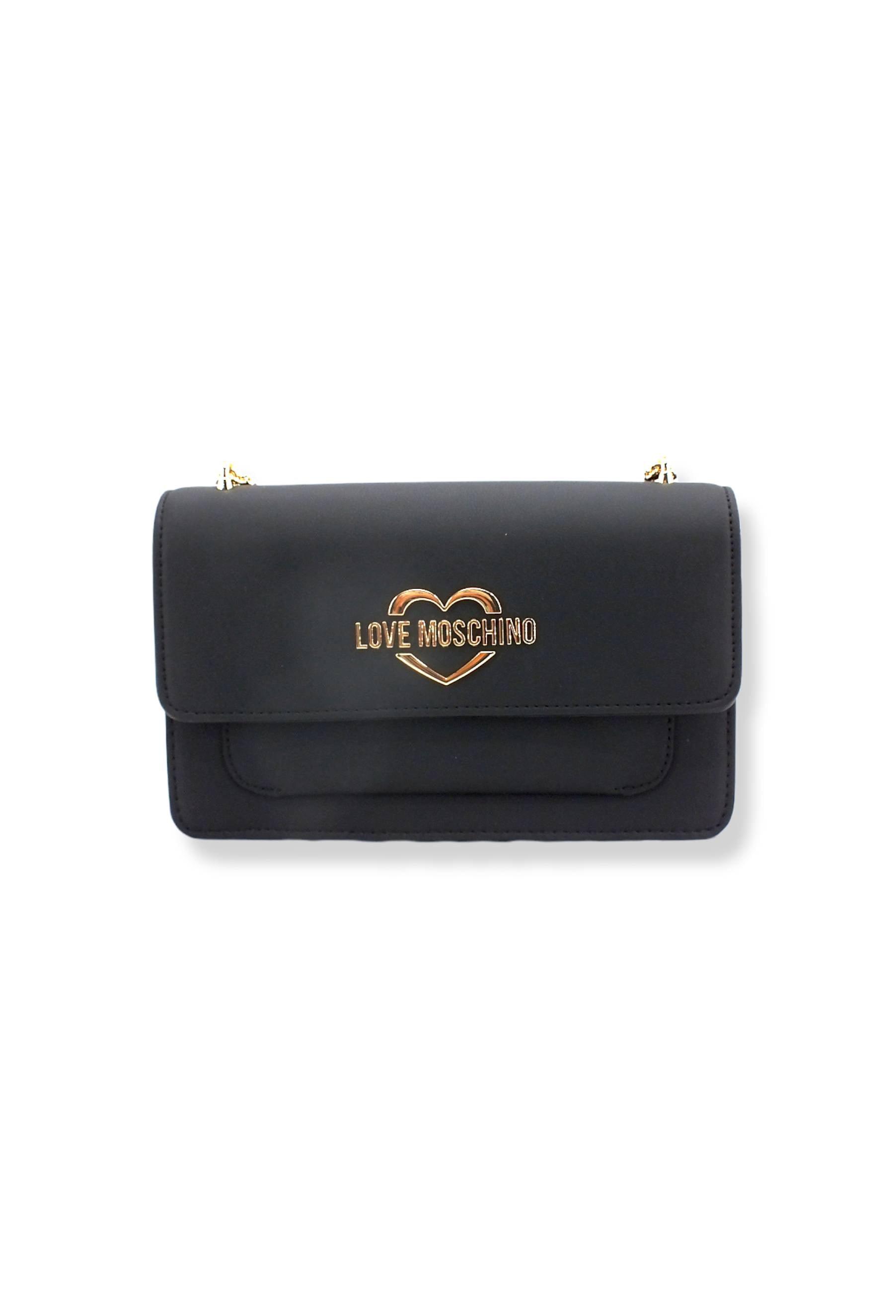 LOVE MOSCHINO Borsa Tracolla Lamè Gold Nero JC4096PP1FLM0000 - Sandrini Calzature e Abbigliamento