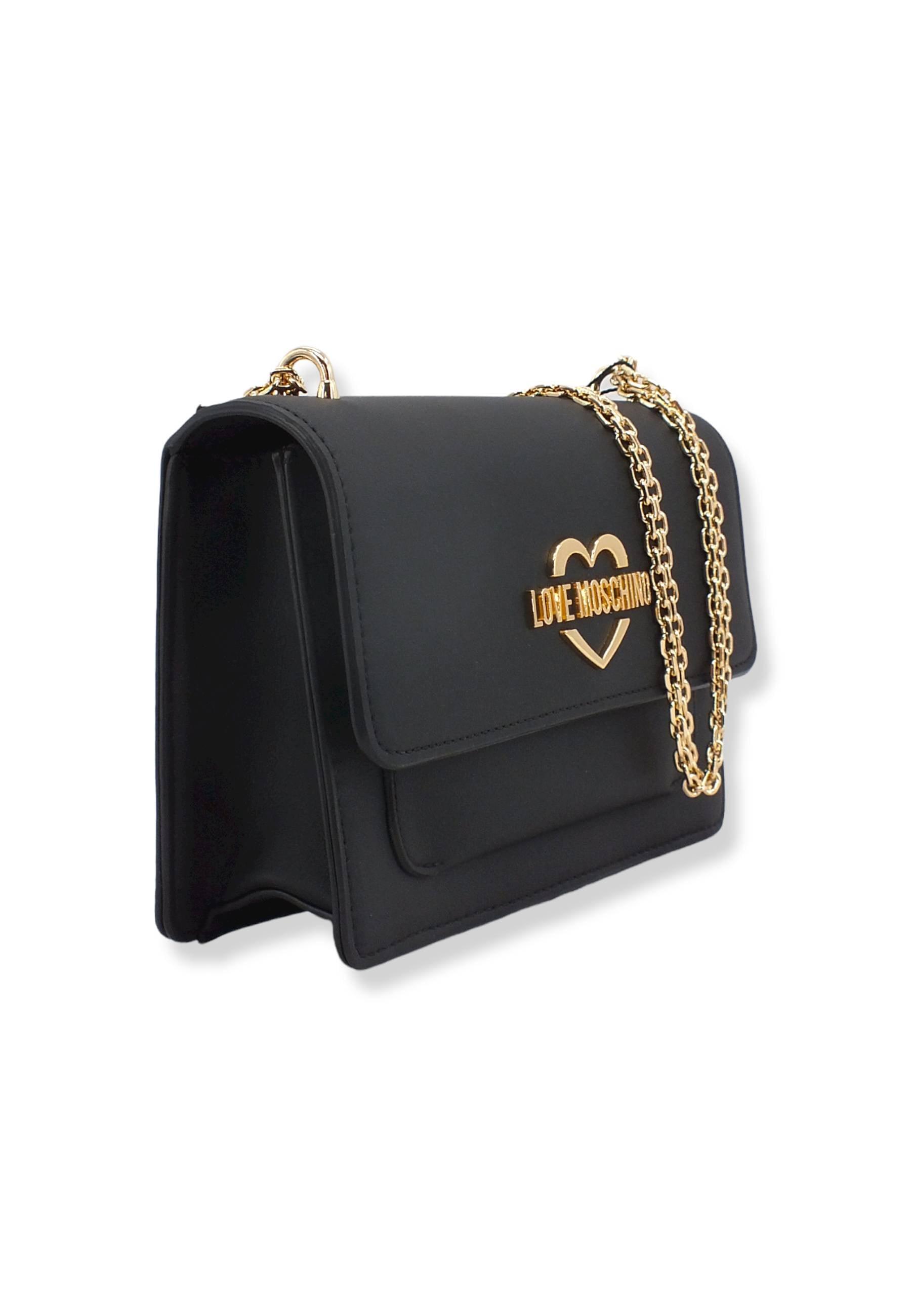 LOVE MOSCHINO Borsa Tracolla Lamè Gold Nero JC4096PP1FLM0000 - Sandrini Calzature e Abbigliamento