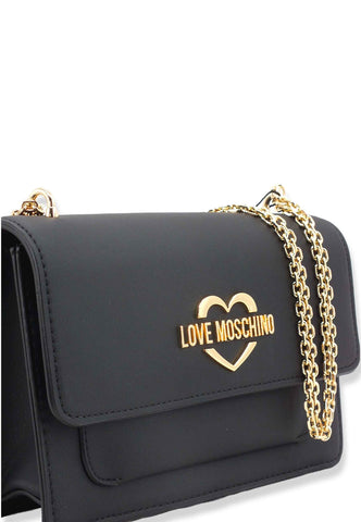 LOVE MOSCHINO Borsa Tracolla Lamè Gold Nero JC4096PP1FLM0000 - Sandrini Calzature e Abbigliamento