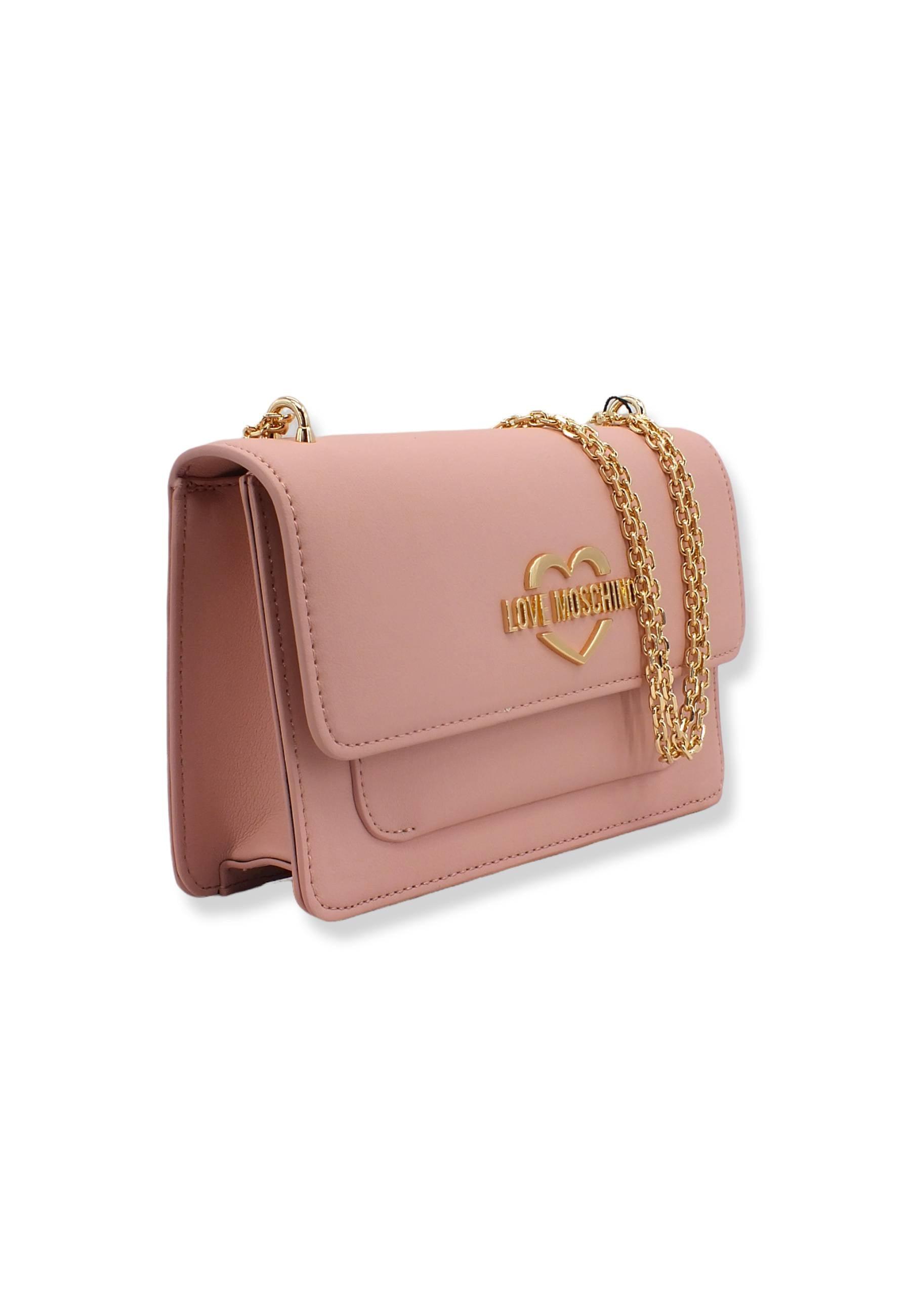 LOVE MOSCHINO Borsa Tracolla Lamè Gold Rosa Cipria JC4096PP1FLM0601 - Sandrini Calzature e Abbigliamento