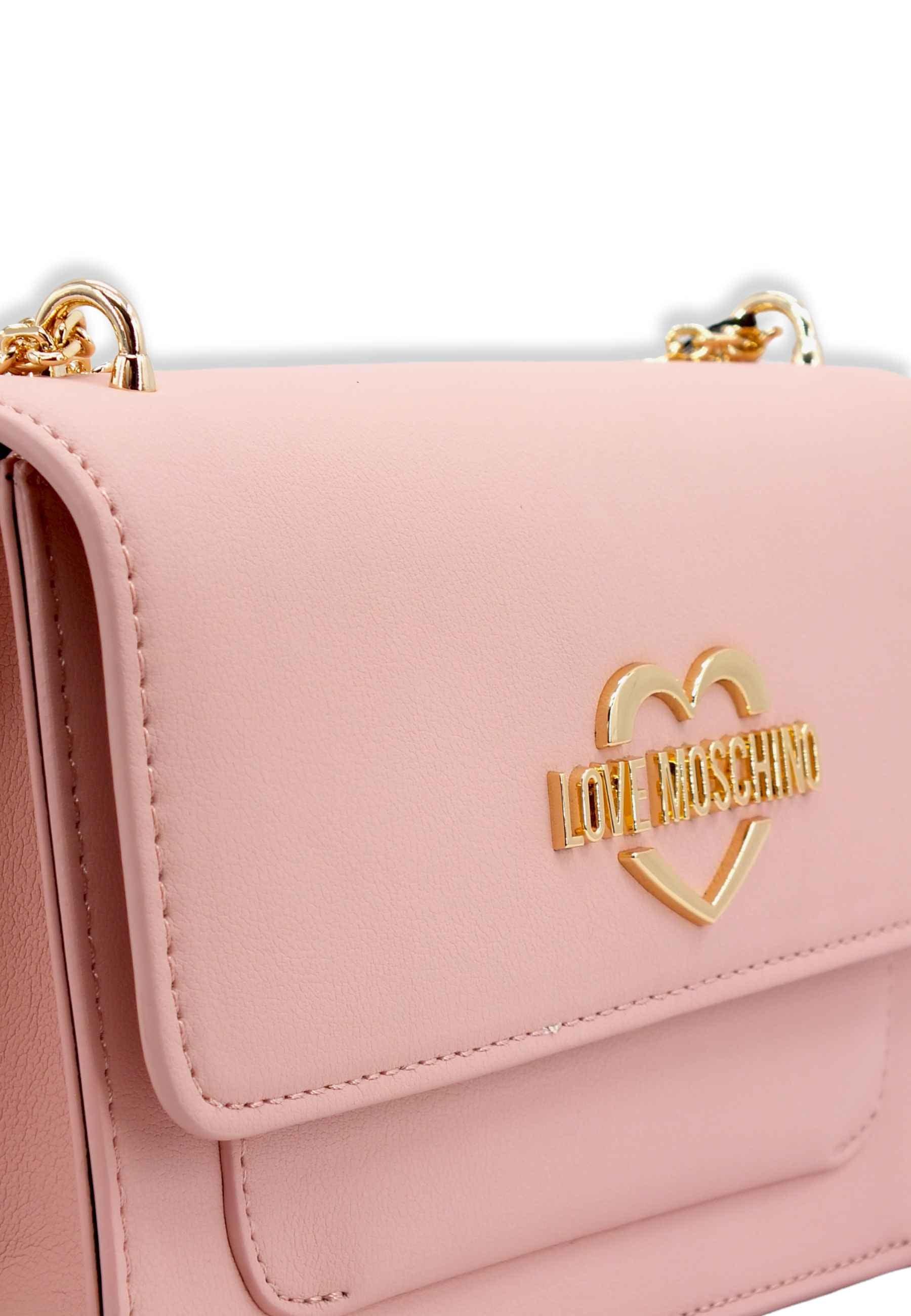 LOVE MOSCHINO Borsa Tracolla Lamè Gold Rosa Cipria JC4096PP1FLM0601 - Sandrini Calzature e Abbigliamento