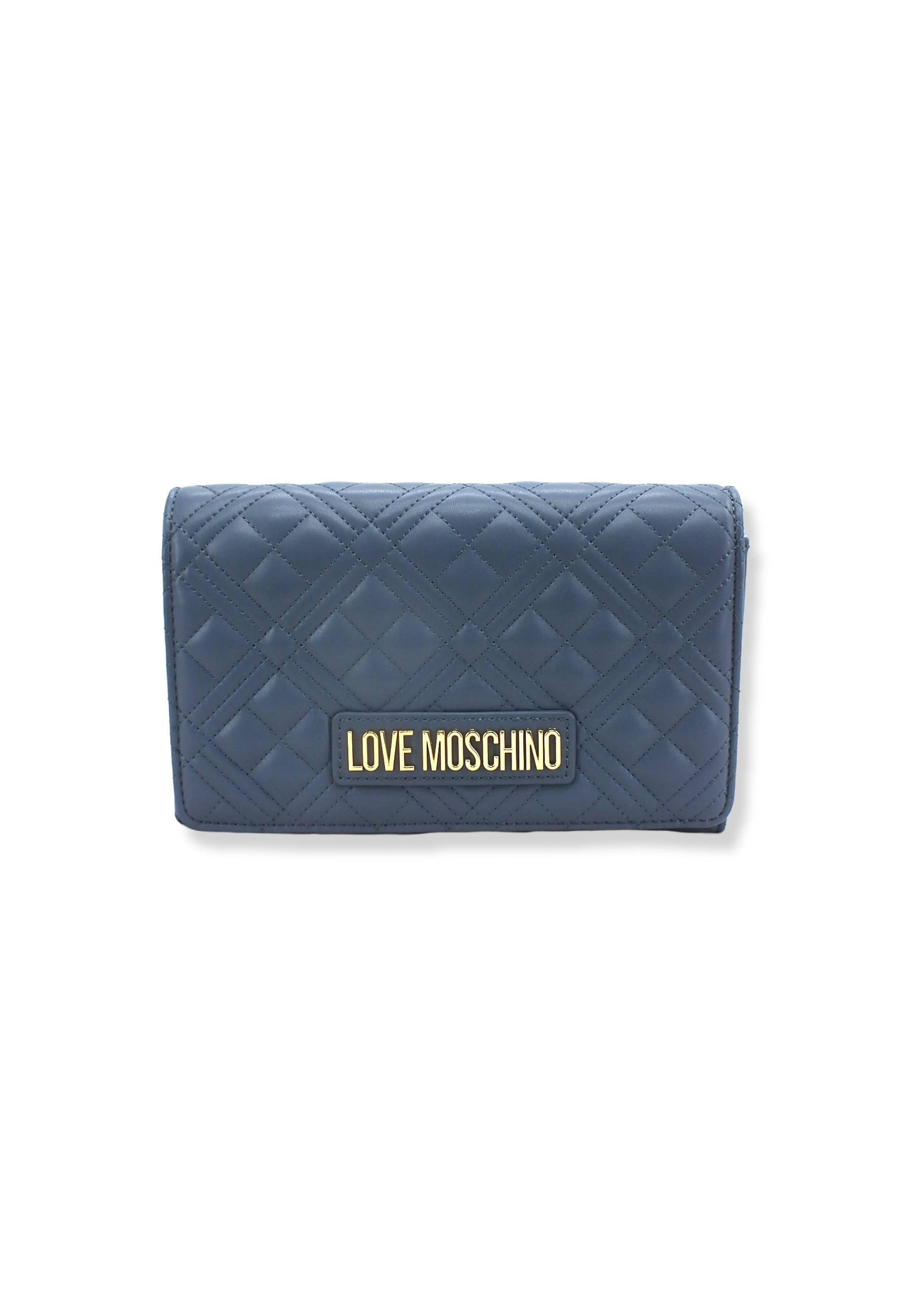 LOVE MOSCHINO Borsa Tracolla Logo Gold Blu Denim JC4079PP1FLA0707 - Sandrini Calzature e Abbigliamento