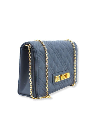 LOVE MOSCHINO Borsa Tracolla Logo Gold Blu Denim JC4079PP1FLA0707 - Sandrini Calzature e Abbigliamento