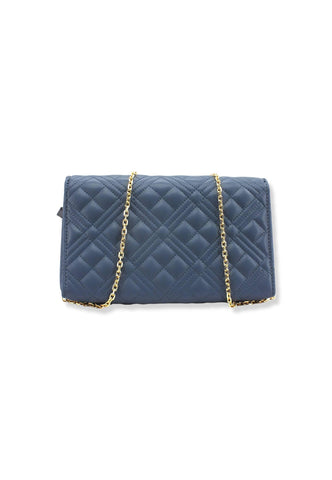 LOVE MOSCHINO Borsa Tracolla Logo Gold Blu Denim JC4079PP1FLA0707 - Sandrini Calzature e Abbigliamento