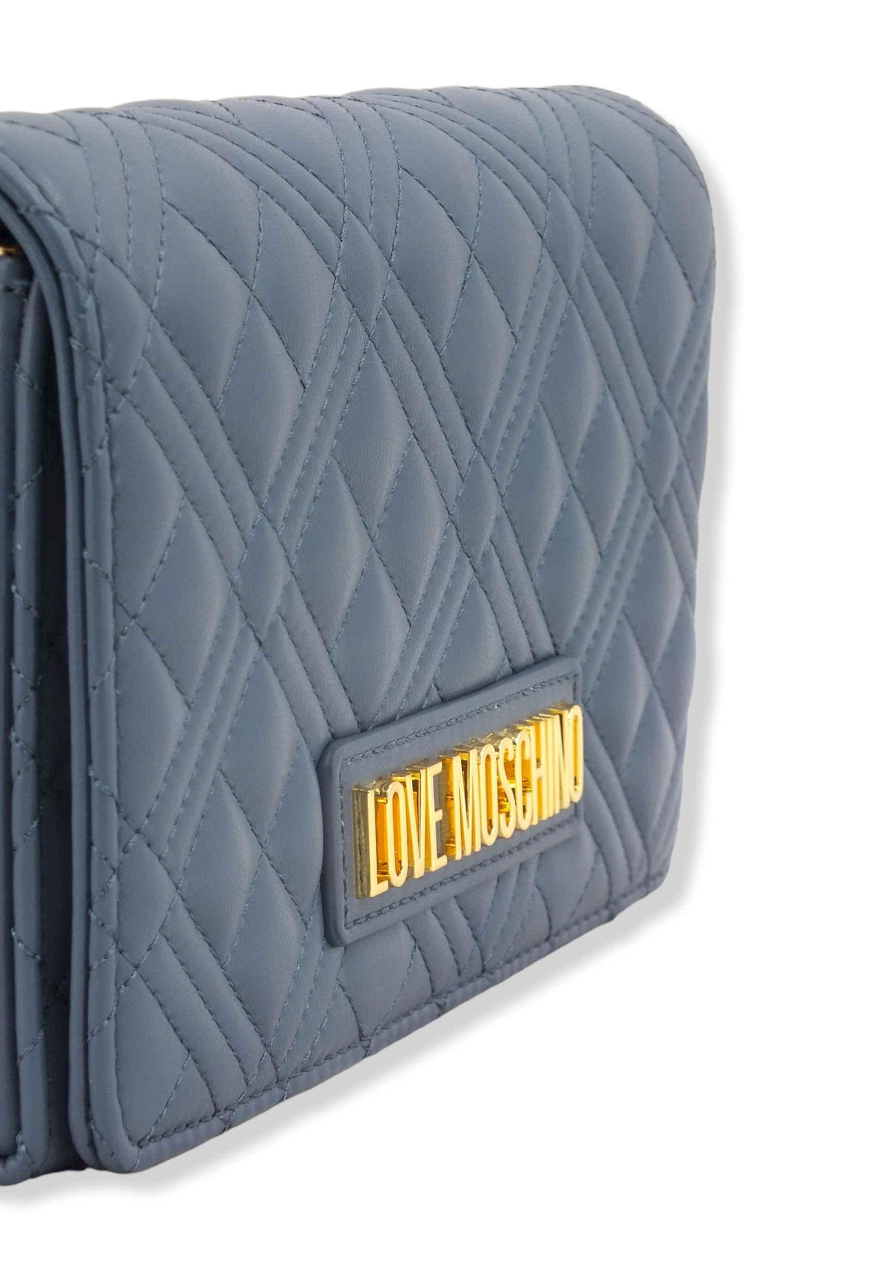 LOVE MOSCHINO Borsa Tracolla Logo Gold Blu Denim JC4079PP1FLA0707 - Sandrini Calzature e Abbigliamento