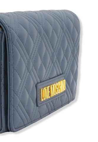 LOVE MOSCHINO Borsa Tracolla Logo Gold Blu Denim JC4079PP1FLA0707 - Sandrini Calzature e Abbigliamento