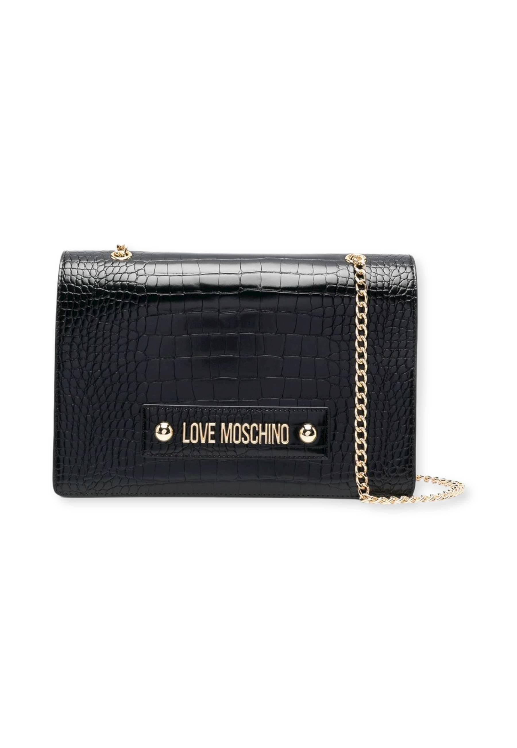 LOVE MOSCHINO Borsa Tracolla Stile Coccodrillo Nero JC4423PP0FKS0000 - Sandrini Calzature e Abbigliamento